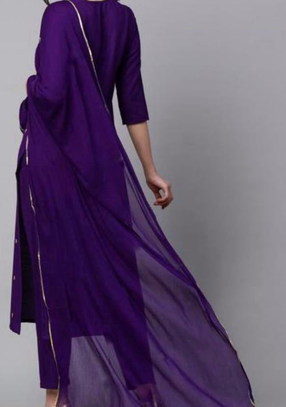 Royal Ethnic Women's Embroidered Rayon Slub Kurta Set with Dupatta Elegant Stylish Ethnic Wear Outfit Dress - Royal Ethnic