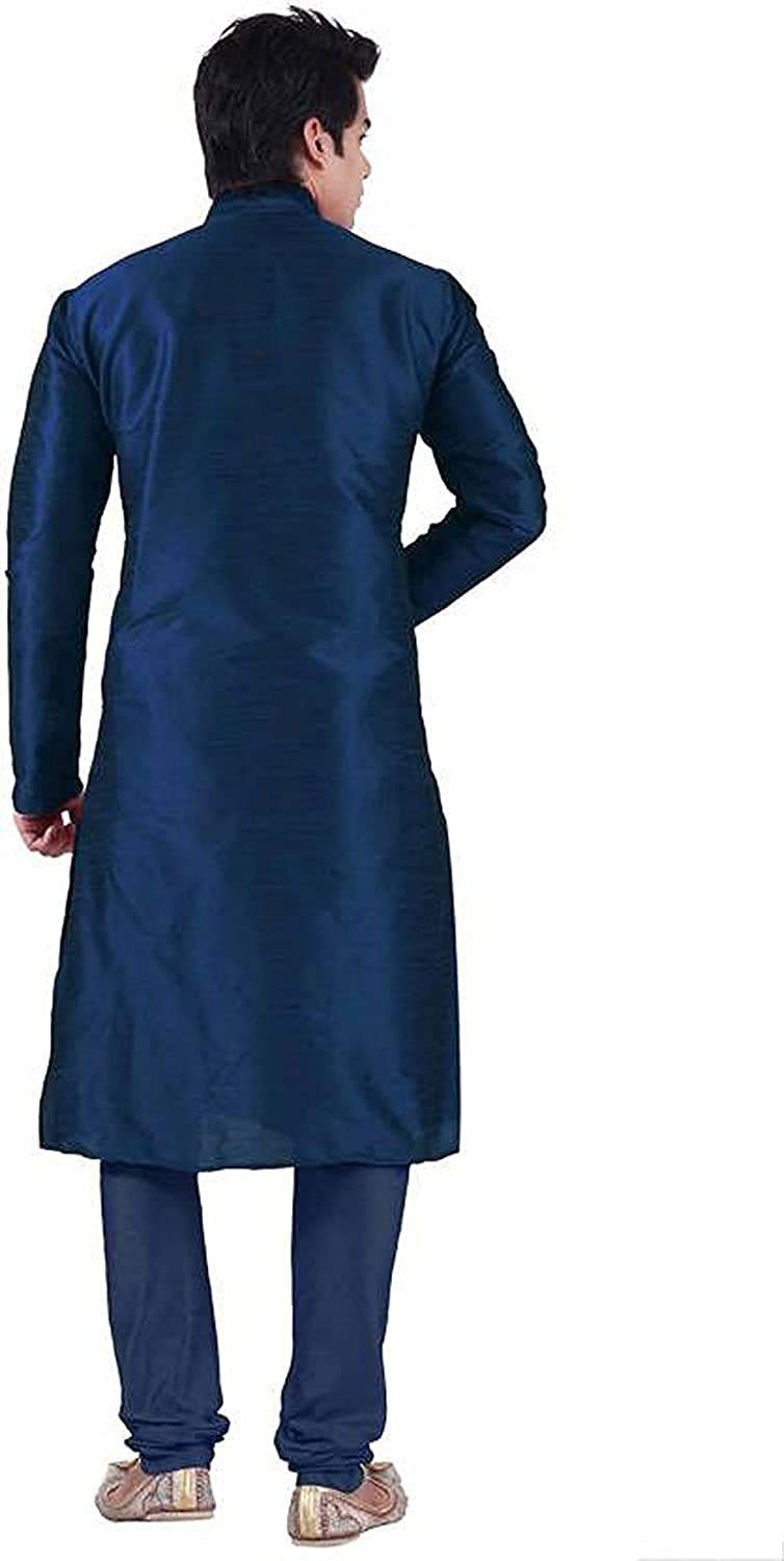 Royal Ethnic | Men's Silk Blend Kurta Pyjama Set | Solid Pattern | Full Sleeves | Traditional Fit | Festive & Elegant - Royal Ethnic