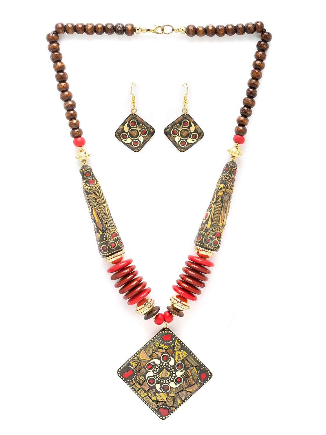 Royal Ethnic | Women's Tibetan Pendant Necklace Set | Traditional Oxidised Finish | Stylish Ethnic Jewellery | Festive - Royal Ethnic
