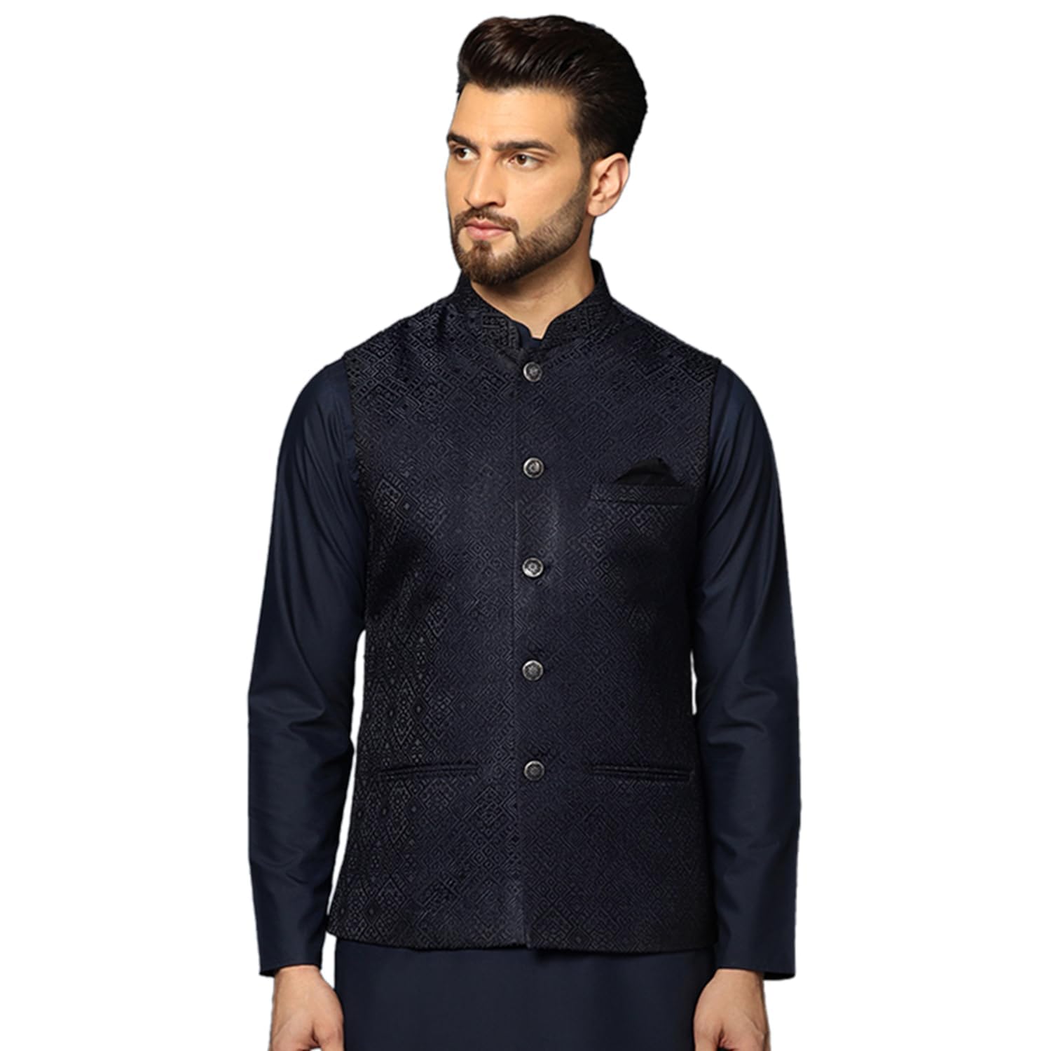 Royal Ethnics | Men's Maroon Nehru Jacket Waistcoat | Cotton Fabric | Ethnic Festive Wear | Regular Fit | Traditional - Royal Ethnic