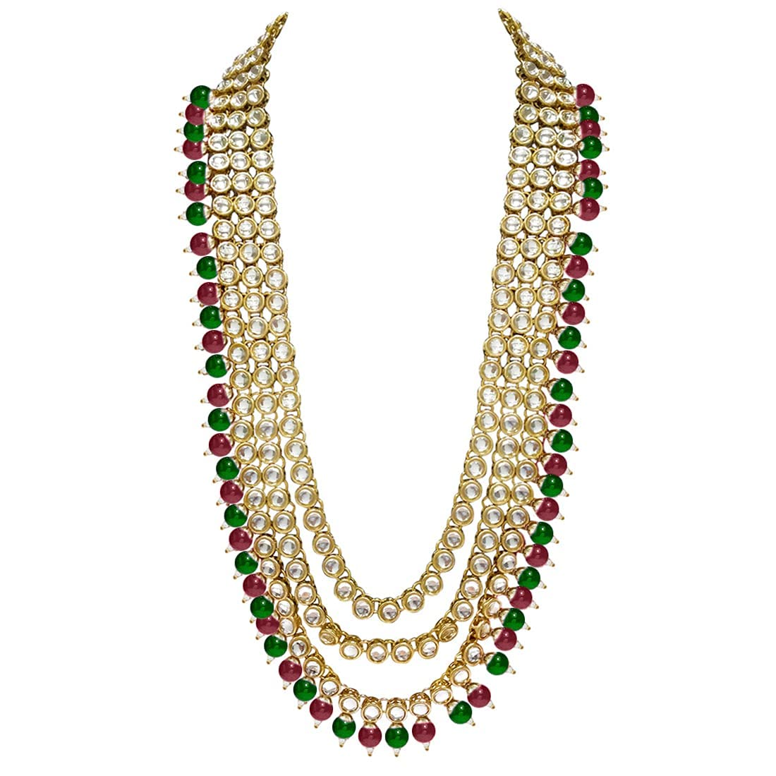 Royal Ethnic Traditional 18K Gold Plated Kundan & Pearl Studded Bridal Choker Necklace Set with Earrings & Maang Tikka - Royal Ethnic