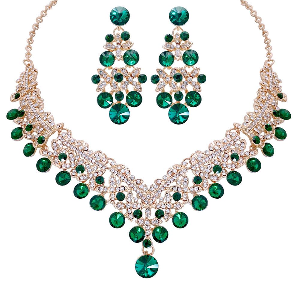 Royal Ethnic | Women's Crystal Diamond Necklace Set | Stylish Wedding Jewellery | Silver Plated | Party Wear | Elegant - Royal Ethnic