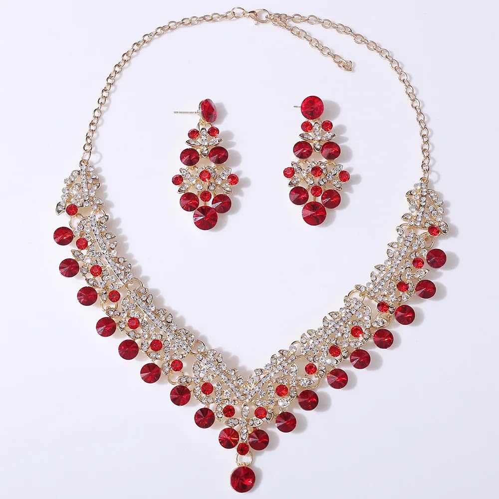 Royal Ethnic | Women's Crystal Diamond Necklace Set | Stylish Wedding Jewellery | Silver Plated | Party Wear | Elegant - Royal Ethnic