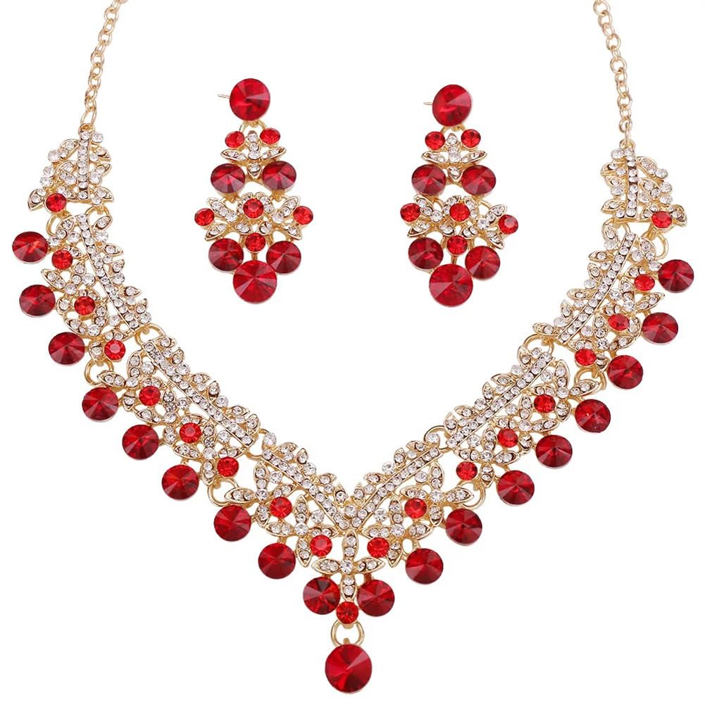Royal Ethnic | Women's Crystal Diamond Necklace Set | Stylish Wedding Jewellery | Silver Plated | Party Wear | Elegant - Royal Ethnic