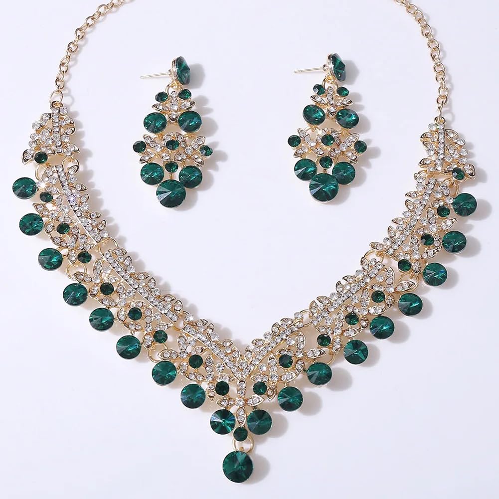 Royal Ethnic | Women's Crystal Diamond Necklace Set | Stylish Wedding Jewellery | Silver Plated | Party Wear | Elegant - Royal Ethnic