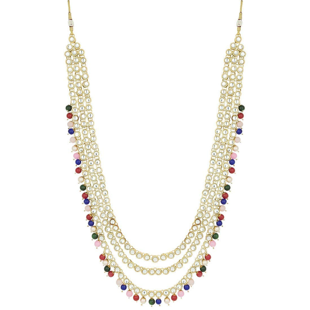 Royal Ethnic Traditional 18K Gold Plated Kundan & Pearl Studded Bridal Choker Necklace Set with Earrings & Maang Tikka - Royal Ethnic