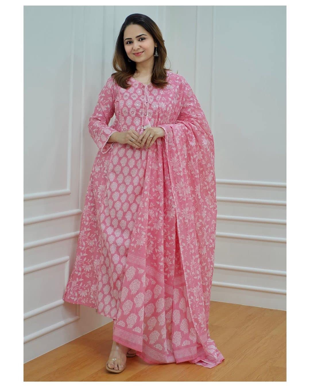 Royal Ethnic Women Anarkali Kurta with Pant Duppta Set Elegant Stylish Designer Ethnic Wear Collection Outfit - Royal Ethnic