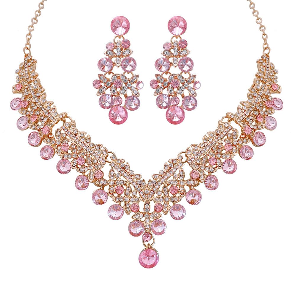 Royal Ethnic | Women's Crystal Diamond Necklace Set | Stylish Wedding Jewellery | Silver Plated | Party Wear | Elegant - Royal Ethnic
