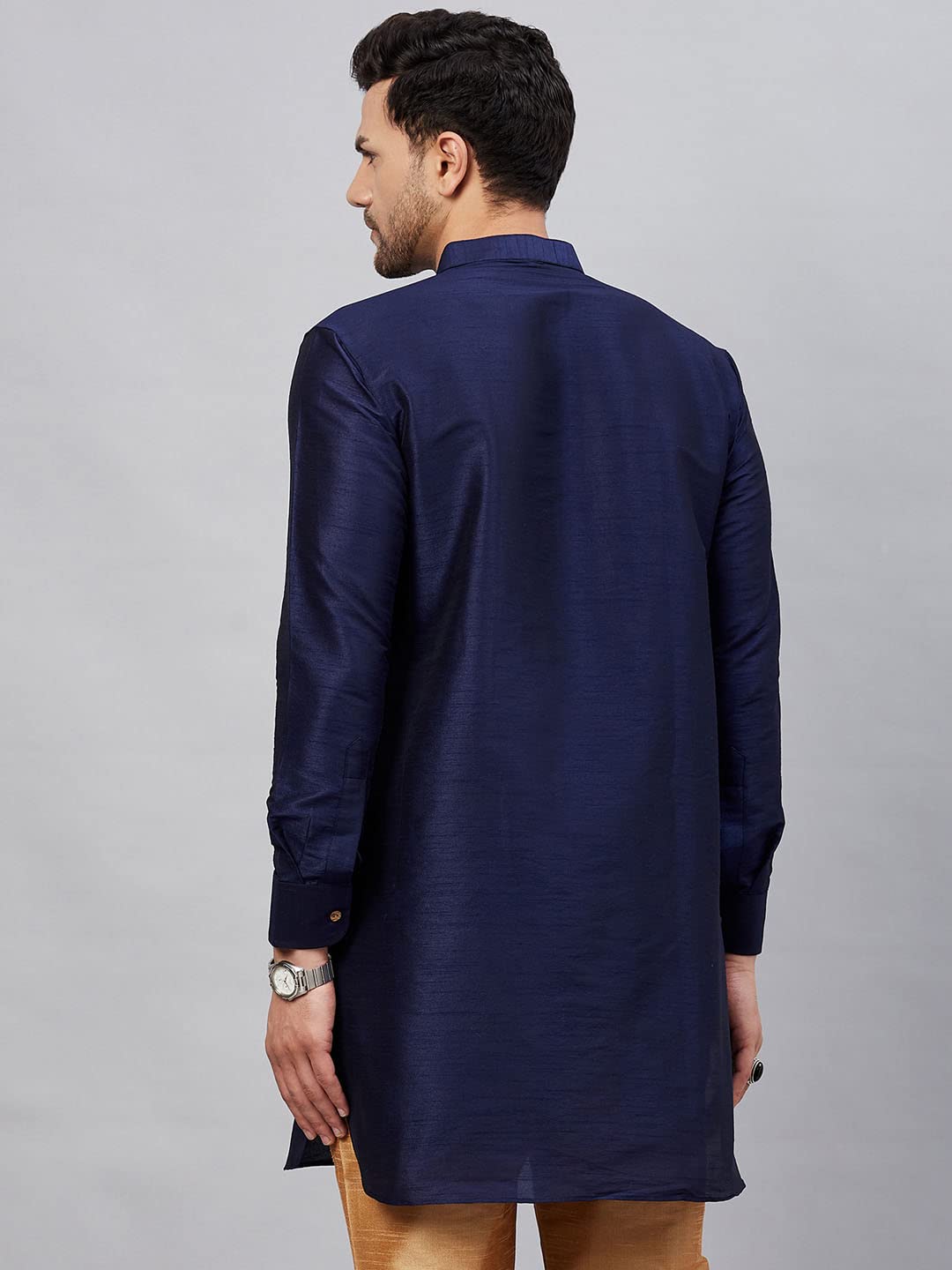 Vastramay Men's Silk Blend South Indian Ethnic Shirt – Traditional Half-Sleeve Shirt for Festive, Wedding & Casual Wear