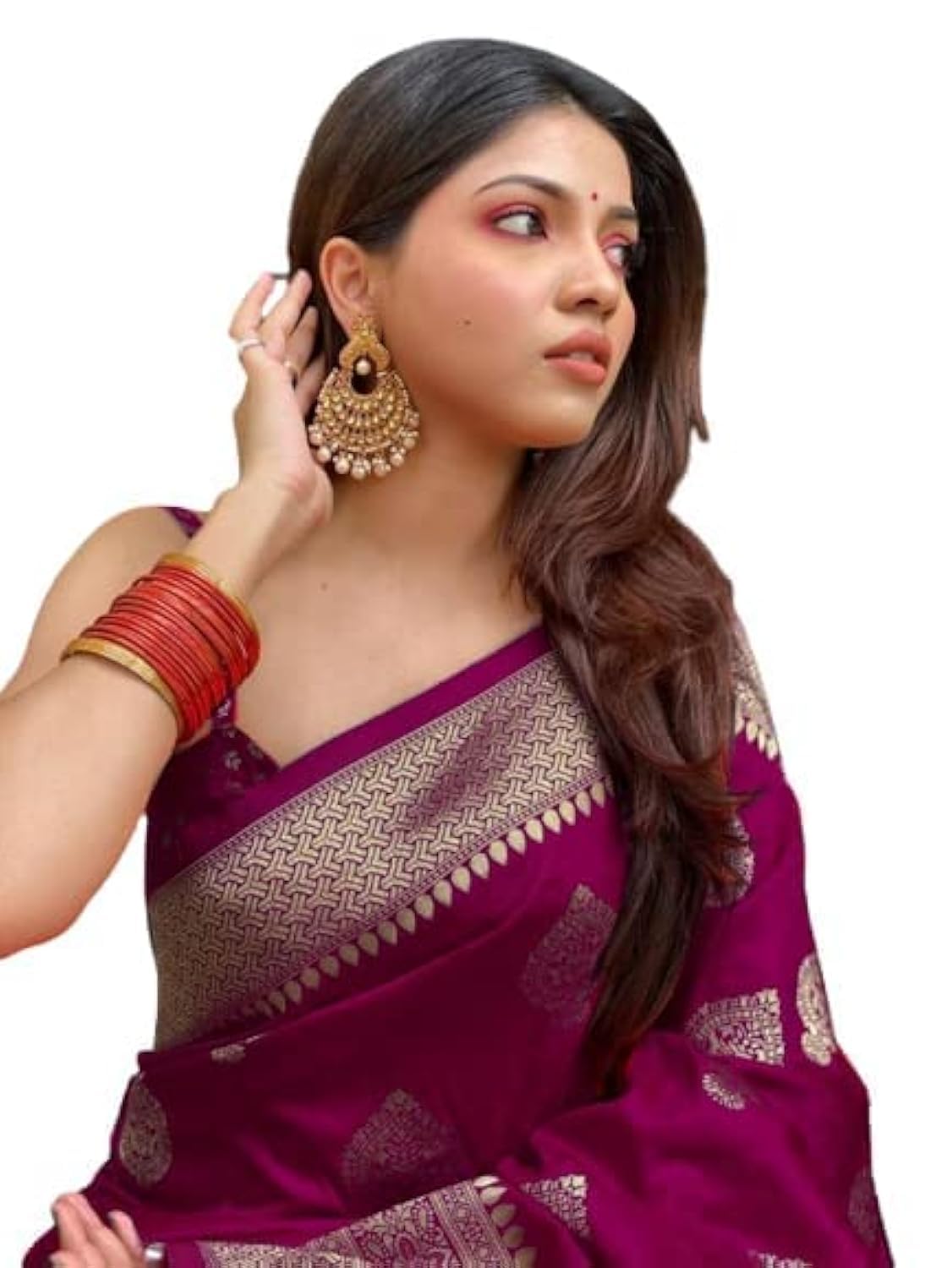 Royal Ethnic | Women's Kanjivaram Art Silk Saree | Soft Banarasi Style | With Blouse Piece | Wedding Wear | Elegant Drape - Royal Ethnic
