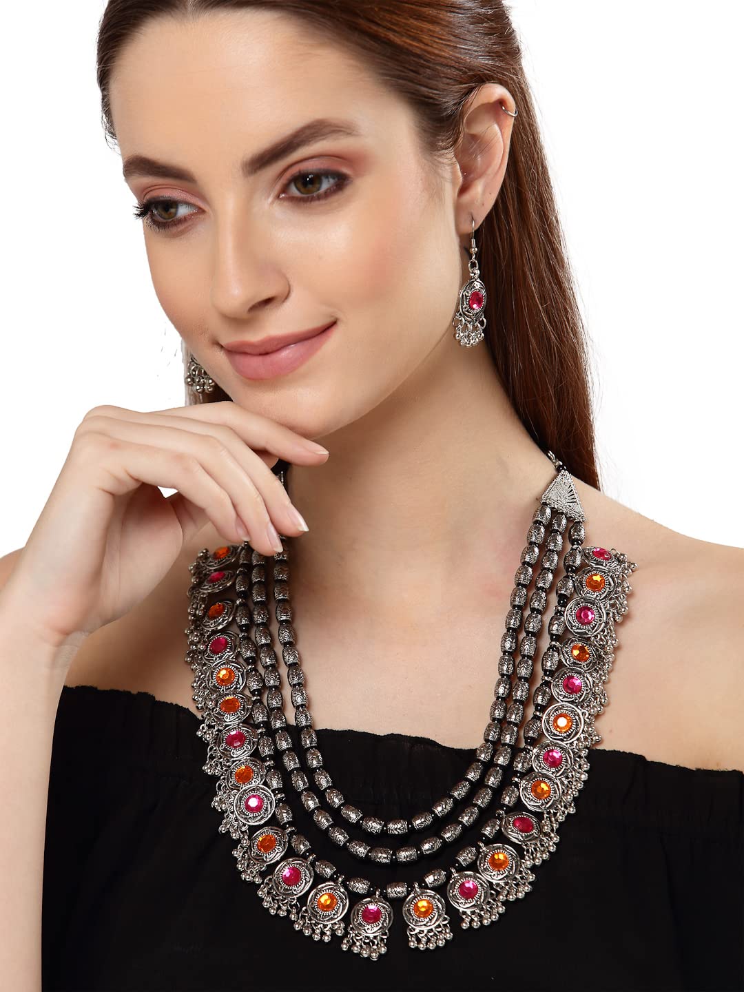 Royal Ethnic | Women's Pearl Choker Temple Necklace Set | 22k Gold Plated | Traditional Festive Wear | Wedding Style - Royal Ethnic