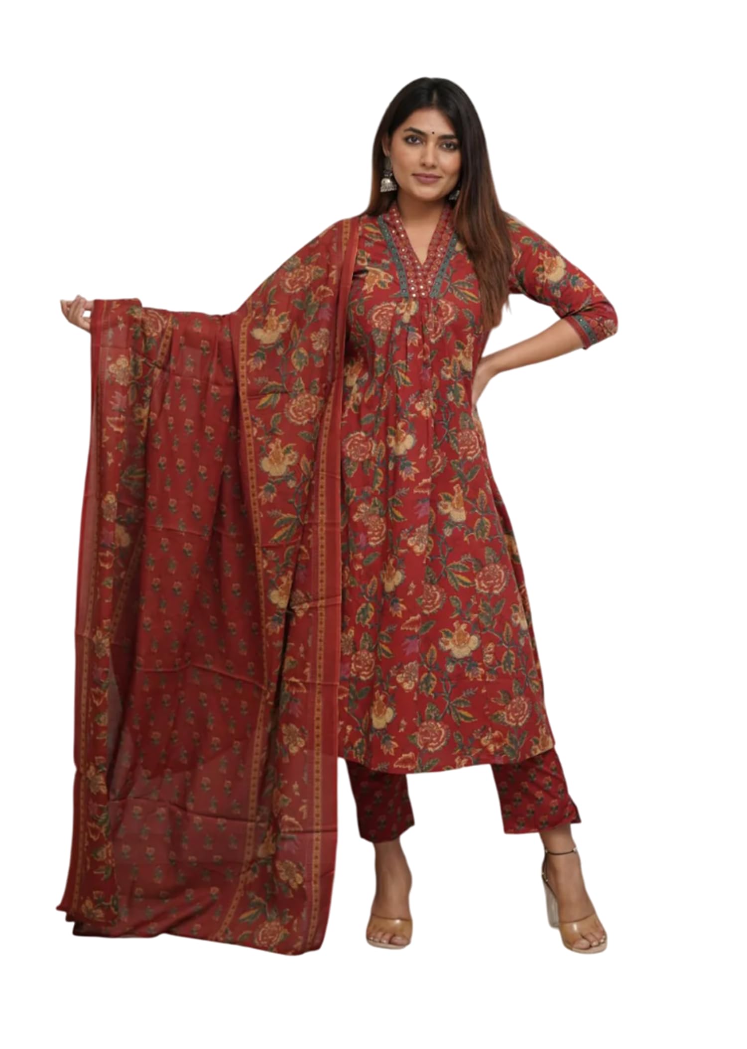 FABNEX Kurta Pant and Dupatta Set for Women | Kurta Set for Women (K-71-118)