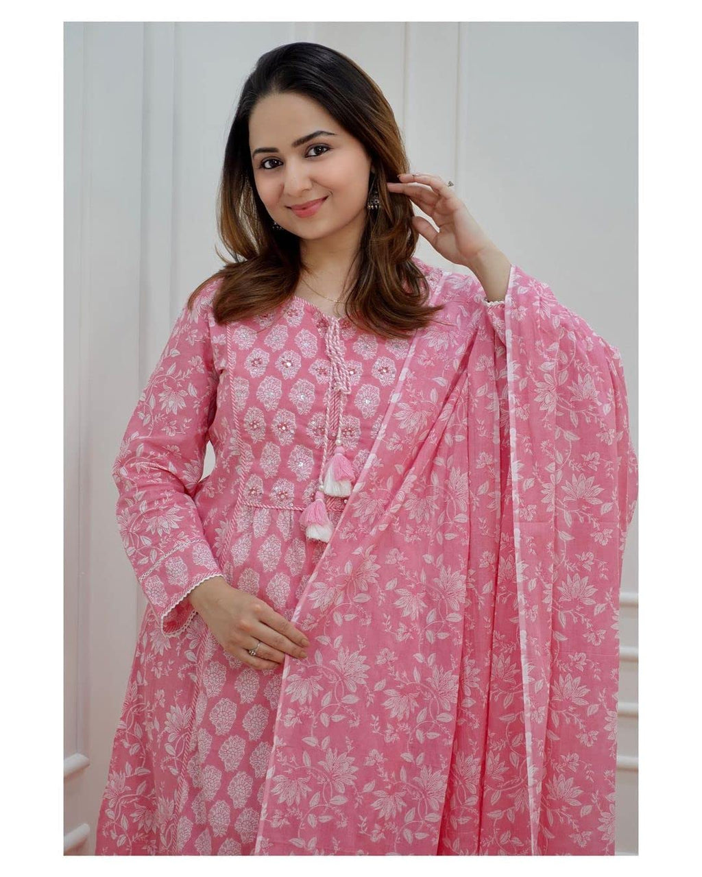 Royal Ethnic Women Anarkali Kurta with Pant Duppta Set Elegant Stylish Designer Ethnic Wear Collection Outfit - Royal Ethnic