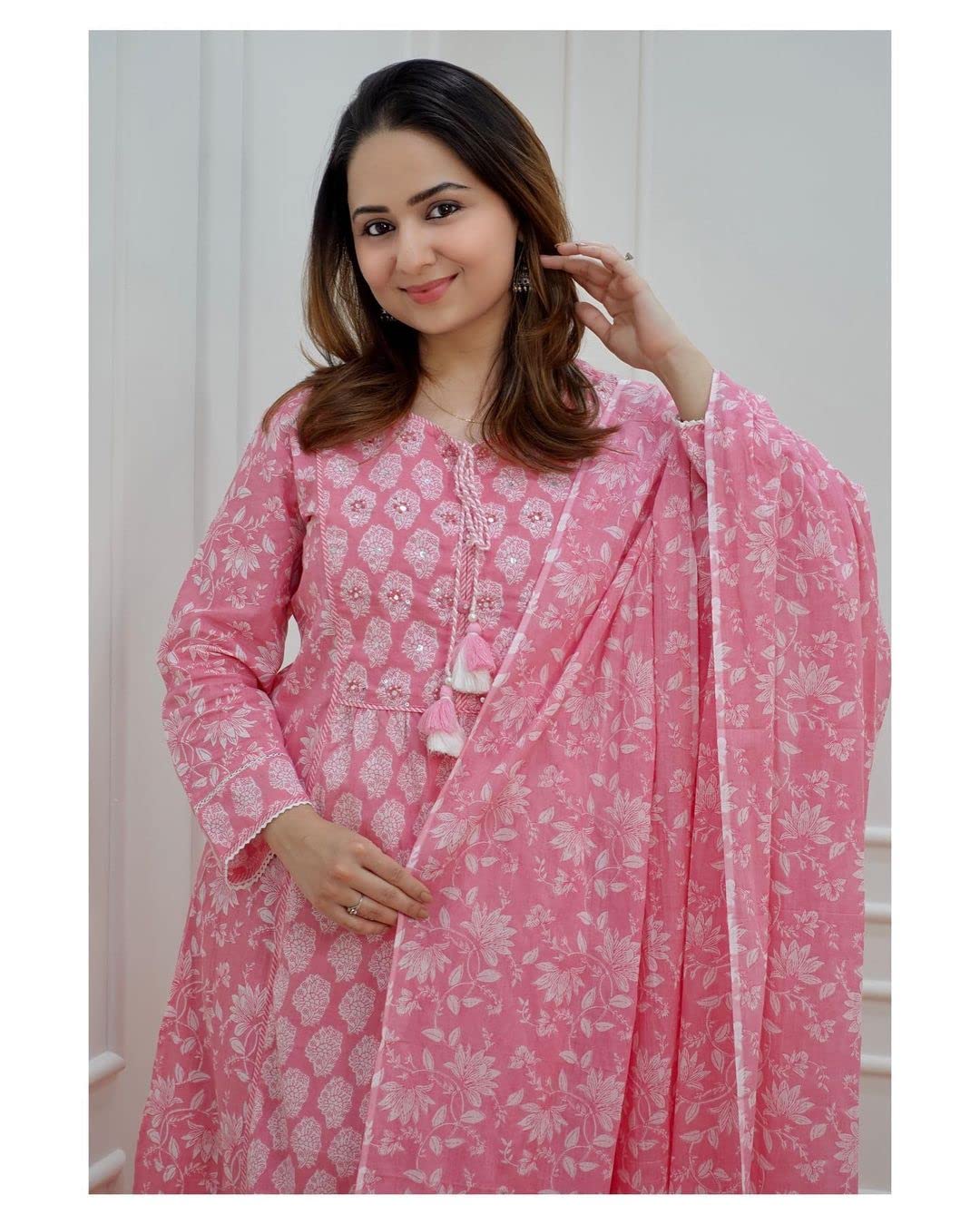Royal Ethnic Women Anarkali Kurta with Pant Duppta Set Elegant Stylish Designer Ethnic Wear Collection Outfit - Royal Ethnic