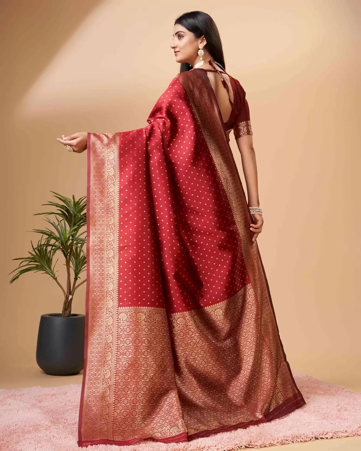 Royal Ethnic Womens Banarasi Pure Kanjivaram Silk Saree Soft 2025 Design Pattu Saree Latest Cotton Party Wear with Blouse Piece - Royal Ethnic