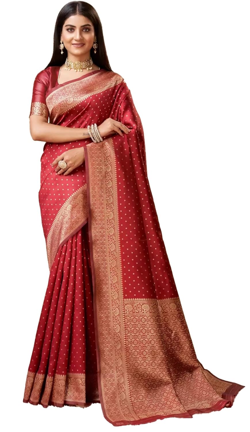 Royal Ethnic Womens Banarasi Pure Kanjivaram Silk Saree Soft 2025 Design Pattu Saree Latest Cotton Party Wear with Blouse Piece - Royal Ethnic