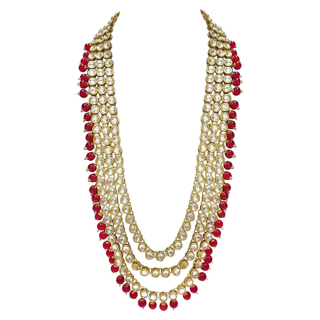 Royal Ethnic Traditional 18K Gold Plated Kundan & Pearl Studded Bridal Choker Necklace Set with Earrings & Maang Tikka - Royal Ethnic