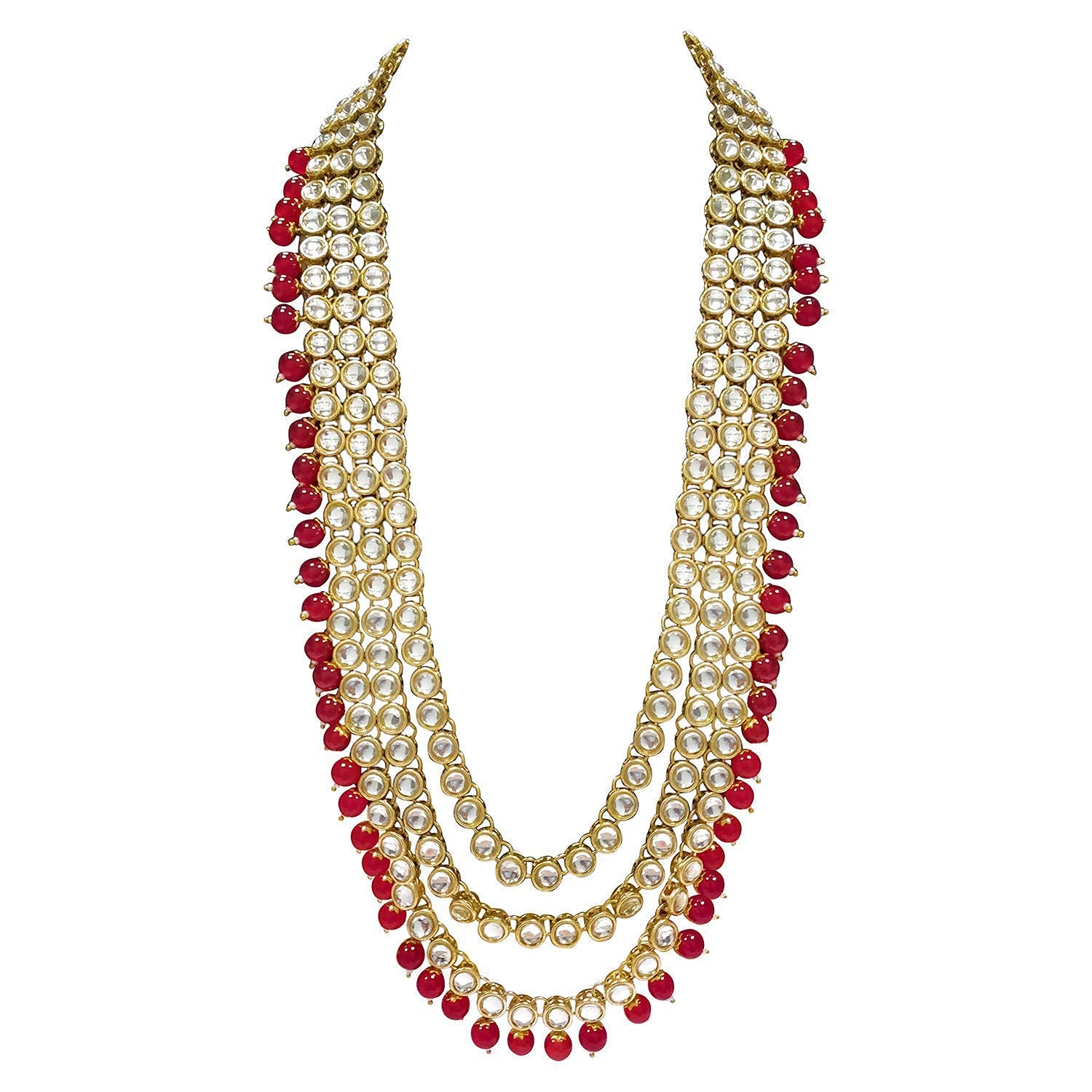 Royal Ethnic Traditional 18K Gold Plated Kundan & Pearl Studded Bridal Choker Necklace Set with Earrings & Maang Tikka - Royal Ethnic