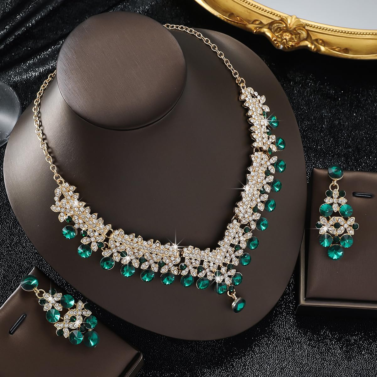 Royal Ethnic | Women's Crystal Diamond Necklace Set | Stylish Wedding Jewellery | Silver Plated | Party Wear | Elegant - Royal Ethnic