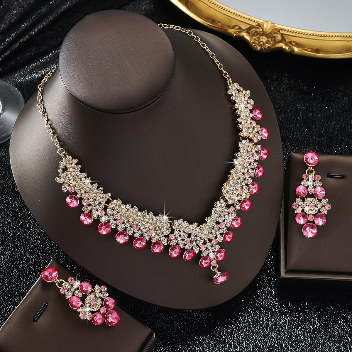 Royal Ethnic | Women's Crystal Diamond Necklace Set | Stylish Wedding Jewellery | Silver Plated | Party Wear | Elegant - Royal Ethnic
