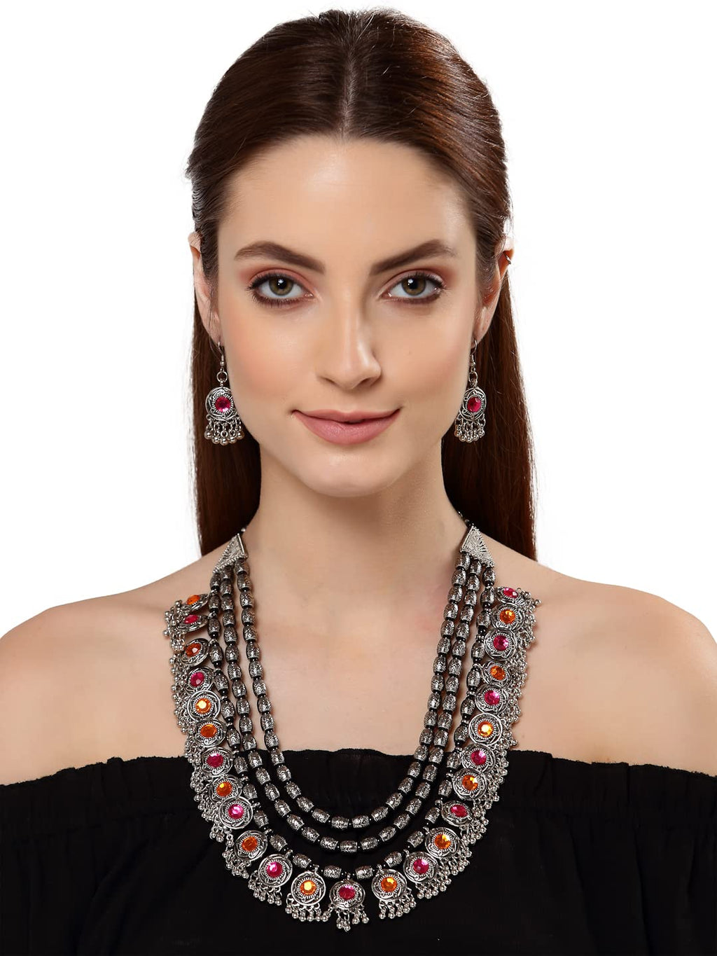 Royal Ethnic | Women's Pearl Choker Temple Necklace Set | 22k Gold Plated | Traditional Festive Wear | Wedding Style - Royal Ethnic