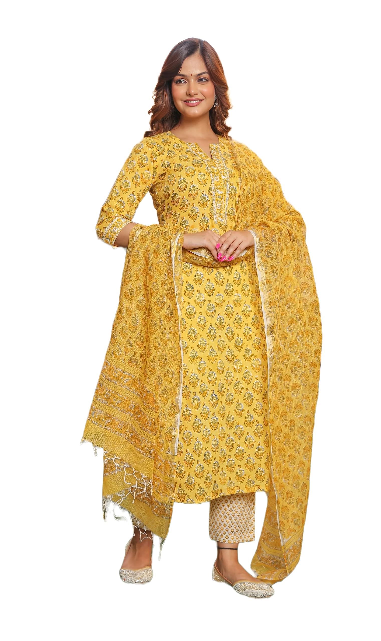 Alvami Women Printed Kurta and Pant Set with Dupatta