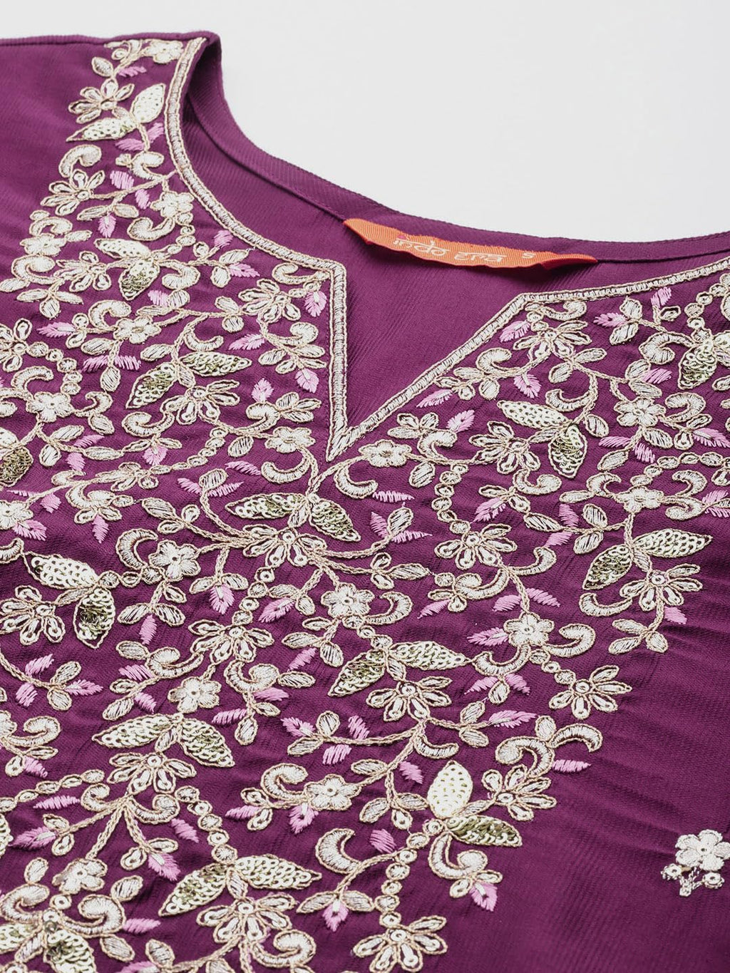 Royal Ethnic | Women's Viscose Embroidered Kurta Pant Dupatta Set | Straight Fit | 3/4 Sleeves | Festive & Elegant Wear - Royal Ethnic