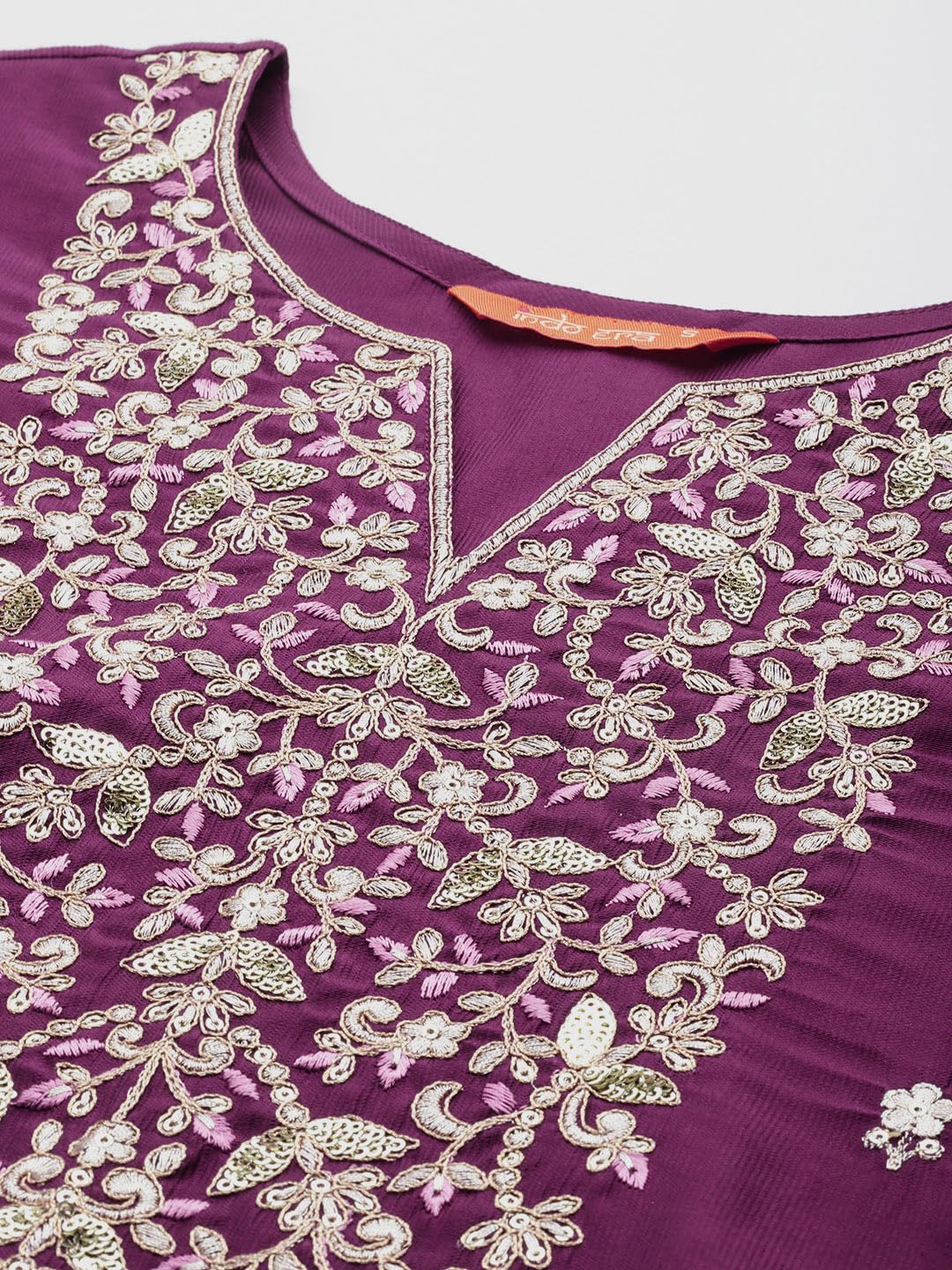 Royal Ethnic | Women's Viscose Embroidered Kurta Pant Dupatta Set | Straight Fit | 3/4 Sleeves | Festive & Elegant Wear - Royal Ethnic