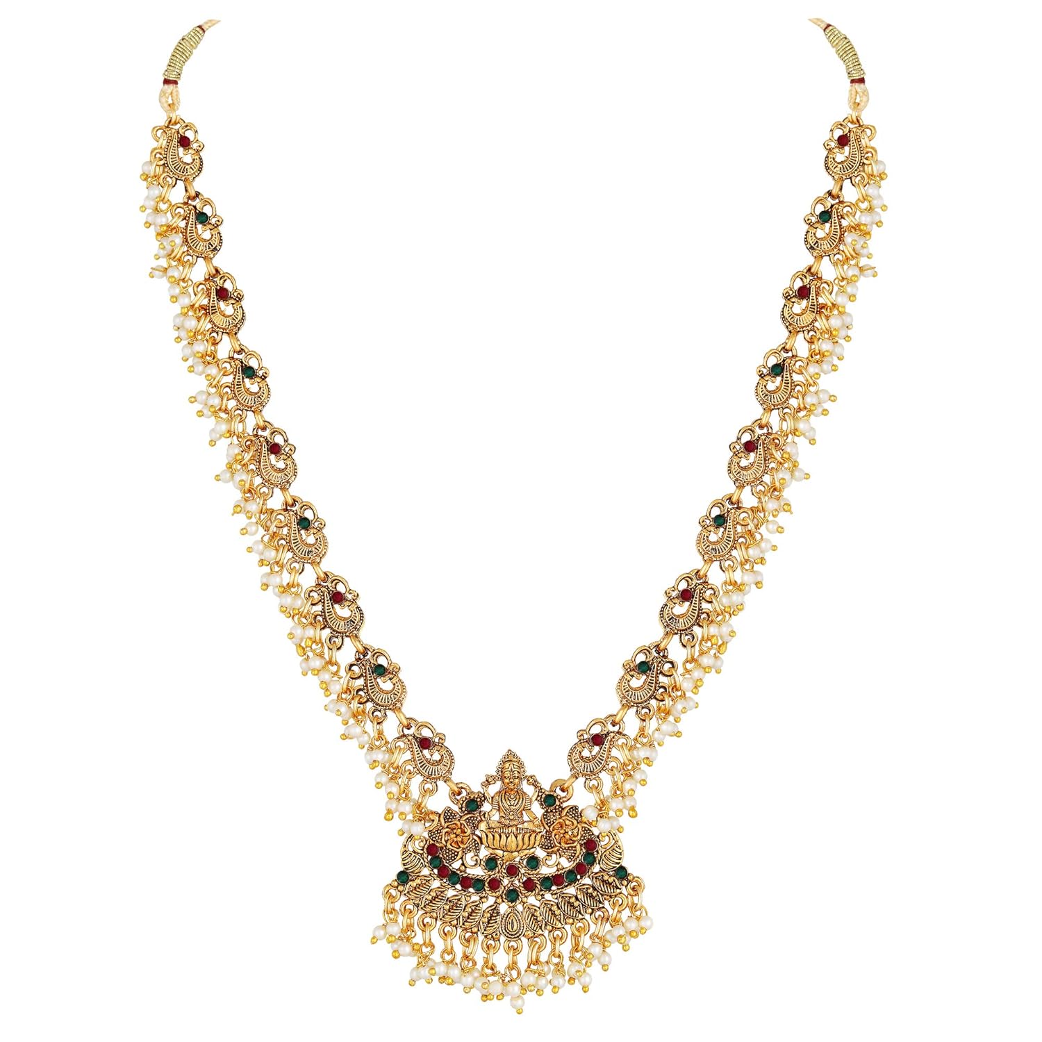 Royal Ethnic | Women's Pearl Choker Temple Necklace Set | 22k Gold Plated | Traditional Festive Wear | Wedding Style - Royal Ethnic