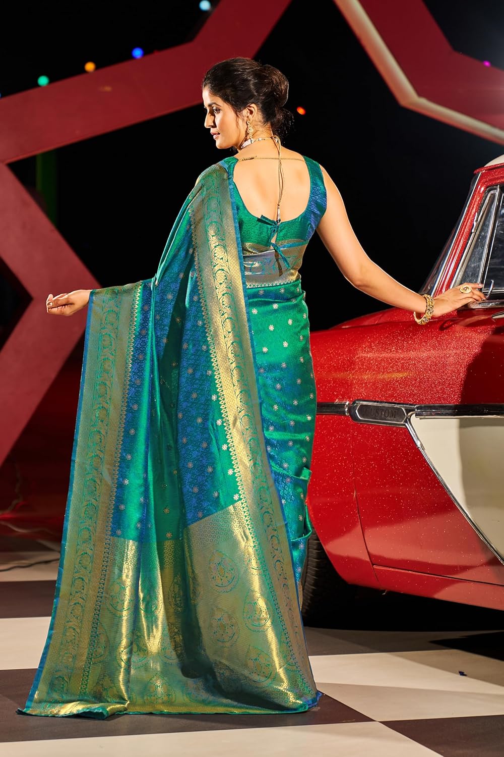 Royal Ethnic Womens Kanjivaram Banarasi Silk Saree Patola Saree with Unstitched Blouse Piece | Elegant Wear - Royal Ethnic
