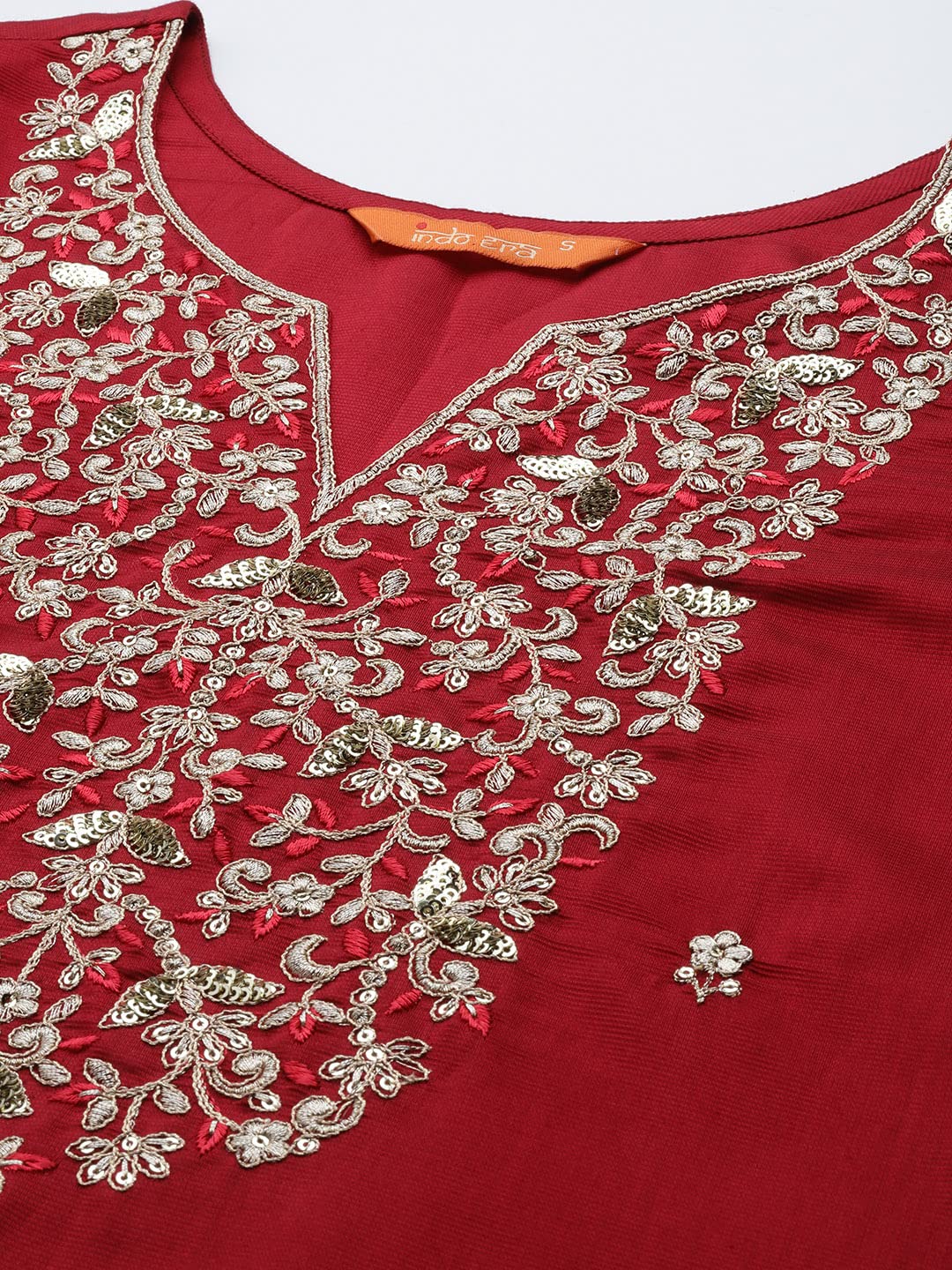 Royal Ethnic | Women's Viscose Embroidered Kurta Pant Dupatta Set | Straight Fit | 3/4 Sleeves | Festive & Elegant Wear - Royal Ethnic